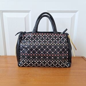 Radley London Ditsy Floral Satchel Rainbow Embroidered Leather Teacher Country